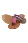 Buy_Sole Fry_Multi Color Embroidered T-strap Flat Sandals _Online_at_Aza_Fashions