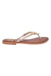 Sole Fry_Gold Embellished Flat Sandals _Online_at_Aza_Fashions