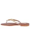 Buy_Sole Fry_Gold Embellished Flat Sandals _Online_at_Aza_Fashions