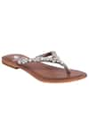 Buy_Sole Fry_Grey Embellished Flat Sandals _at_Aza_Fashions