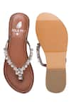 Shop_Sole Fry_Grey Embellished Flat Sandals _at_Aza_Fashions