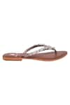 Sole Fry_Grey Embellished Flat Sandals _Online_at_Aza_Fashions