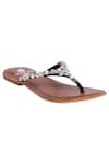 Buy_Sole Fry_Black Embellished Flat Sandals _at_Aza_Fashions