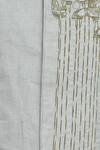 Ekam By Manish_Beige Linen Embroidered Bundi _at_Aza_Fashions
