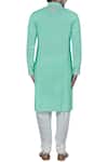 Shop_Nitesh Singh Chauhan_Green Embroidered Kurta  _at_Aza_Fashions