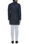 Shop_Nitesh Singh Chauhan_Black Imported Terry Rayon Draped Sherwani_at_Aza_Fashions