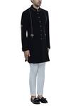 Nitesh Singh Chauhan_Black Embroidered Sherwani_Online_at_Aza_Fashions
