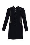 Shop_Nitesh Singh Chauhan_Black Embroidered Sherwani_Online_at_Aza_Fashions