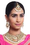 Buy_MINAKI_Gold Plated Stone Kundan Choker Set_at_Aza_Fashions