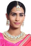 Buy_MINAKI_Gold Plated Stone Kundan Choker Set_at_Aza_Fashions