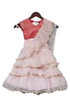 Buy_FAYON KIDS_Pink Shantoon Embroidered Ruffle Lehenga Saree _at_Aza_Fashions