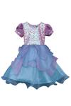 Buy_Fayon Kids_Blue Organza Sequins Embellished Dress _at_Aza_Fashions