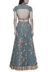 Shop_Abhishek Vermaa_Blue Lace Embellished Lehenga Set_at_Aza_Fashions