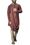 Buy Bubber Couture Brown Moga Silk Embroidered Draped Kurta at Aza Fashions Buy_Bubber Couture_Brown Moga Silk Embroidered Draped Kurta _at_Aza_Fashions