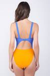 Shop_Kai Resortwear_Blue Polyamide Colorblock Swimsuit_at_Aza_Fashions