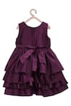 Shop Pinkcow designs pvt ltd Purple Taffeta Fabric Flowers Layered Frock at Aza Fashions Shop_Pinkcow designs pvt ltd_Purple Taffeta Fabric Flowers Layered Frock _at_Aza_Fashions