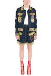 Buy_Manish Arora_Blue Denim Embellished Skirt  _at_Aza_Fashions