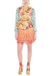 Buy_Manish Arora_Orange Silk Georgette Embellished Skirt  _at_Aza_Fashions