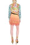 Shop_Manish Arora_Orange Silk Georgette Embellished Skirt  _at_Aza_Fashions