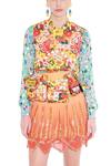 Buy_Manish Arora_Orange Silk Georgette Embellished Skirt  _Online_at_Aza_Fashions