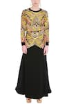 Buy_Manish Arora_Black Poly Taffeta Embellished Skirt  _at_Aza_Fashions