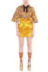 Buy_Manish Arora_Yellow Lido Satin High Waist Skirt  _at_Aza_Fashions