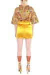 Shop_Manish Arora_Yellow Lido Satin High Waist Skirt  _at_Aza_Fashions