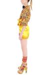 Manish Arora_Yellow Lido Satin High Waist Skirt  _Online_at_Aza_Fashions