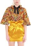 Buy_Manish Arora_Yellow Lido Satin High Waist Skirt  _Online_at_Aza_Fashions