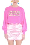 Buy_Manish Arora_Pink Lido Satin Ruffle Skirt  _Online_at_Aza_Fashions