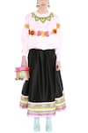 Buy_Manish Arora_Black Taffeta Flared Skirt  _at_Aza_Fashions