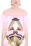 Buy_Manish Arora_Pink Lido Satin Round Embroidered Dress  _Online_at_Aza_Fashions