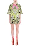 Buy_Manish Arora_Green Net Flap Collar Embellished Dress  _at_Aza_Fashions