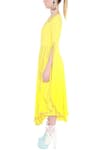 Manish Arora_Yellow Silk Georgette Round Embellished Midi Dress  _Online_at_Aza_Fashions