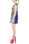 Manish Arora_Blue Net Round Embellished Dress _Online_at_Aza_Fashions