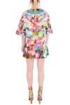 Shop_Manish Arora_Multi Color Satin Lycra Round Printed Short Dress_at_Aza_Fashions