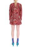 Shop_Manish Arora_Red Brocade Round Dress _at_Aza_Fashions