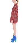Manish Arora_Red Brocade Round Dress _Online_at_Aza_Fashions