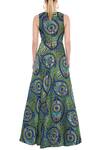 Shop_Manish Arora_Green Brocade Silk Round Gown _at_Aza_Fashions