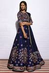 Swati Vijaivargie_Blue Silk Round Embroidered Bridal Lehenga Set _Online_at_Aza_Fashions