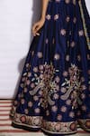 Buy_Swati Vijaivargie_Blue Silk Round Embroidered Bridal Lehenga Set _Online_at_Aza_Fashions