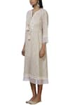 Buy_Aditi Beriwala_Beige Organic Cotton Round Printed Dress  _Online_at_Aza_Fashions