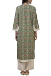 Shop_Aditi Beriwala_Green Organic Cotton Round Printed Kurta  _at_Aza_Fashions