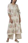 Buy_Aditi Beriwala_White Organic Cotton Round Printed Kurta _at_Aza_Fashions