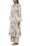 Buy_Aditi Beriwala_White Organic Cotton Round Printed Kurta _Online_at_Aza_Fashions