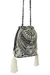 Adora By Ankita_Black Embroidered Embellished Potli Bag _Online_at_Aza_Fashions