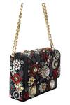 Adora By Ankita_Black Embroidered Floral And Geometric Bead Work Clutch _Online_at_Aza_Fashions