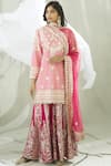 Buy_Heena Kochhar_Pink Chanderi Kurta Sharara Set_at_Aza_Fashions