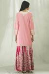 Shop_Heena Kochhar_Pink Chanderi Kurta Sharara Set_at_Aza_Fashions