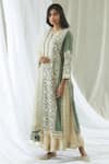 Buy_Heena Kochhar_Green Chanderi Kurta Palazzo Set_at_Aza_Fashions